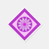 Mandala patroon in viool, orchidee en roze servetten (Hoek)