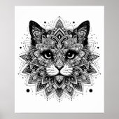 Mandala Patroon Kat Design Poster (Voorkant)