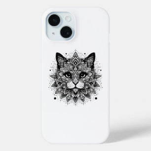 Mandala Patroon Kat Ontwerp iPhone 15 Case
