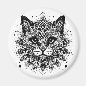 Mandala Patroon Kat Ontwerp Magneet (Voorkant)