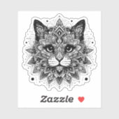 Mandala Patroon Kat Ontwerp Sticker (Vel)