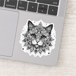 Mandala Patroon Kat Ontwerp Sticker