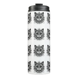 Mandala Patroon Kat Ontwerp Thermosbeker