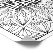 Mandala Patroon kleurplaat mindfulness quote Poster (Hoek)