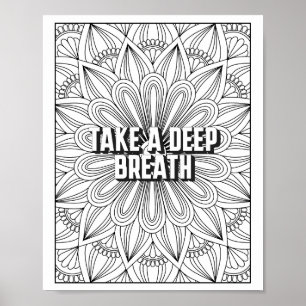 Mandala Patroon kleurplaat mindfulness quote Poster