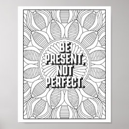Mandala Patroon kleurplaat mindfulness quote Poster
