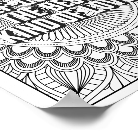 Mandala Patroon kleurplaat mindfulness quote Poster (Hoek)