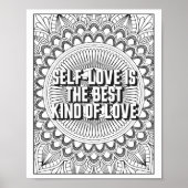 Mandala Patroon kleurplaat mindfulness quote Poster (Voorkant)