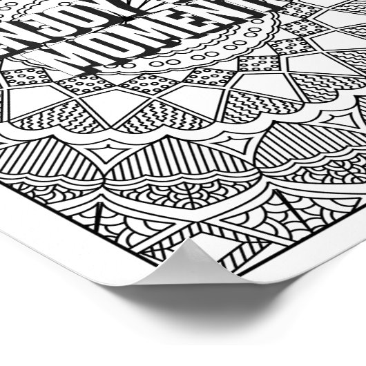 Mandala Patroon kleurplaat mindfulness quote Poster (Hoek)