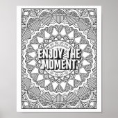 Mandala Patroon kleurplaat mindfulness quote Poster (Voorkant)