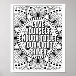 Mandala Patroon kleurplaat mindfulness quote Poster