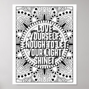 Mandala Patroon kleurplaat mindfulness quote Poster