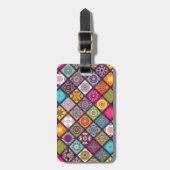 Mandala patroon kleurrijk Marokkaans Bagagelabel (Voorkant verticaal)