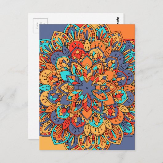 Mandala patroon kleurrijk Marokkaans Briefkaart (Voorkant / Achterkant)