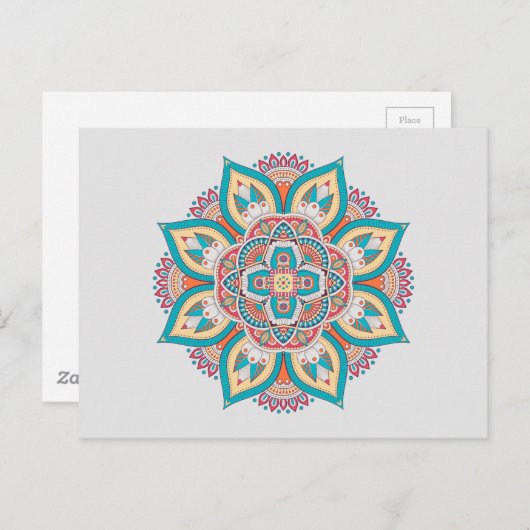 Mandala patroon kleurrijk Marokkaans Briefkaart (Voorkant / Achterkant)