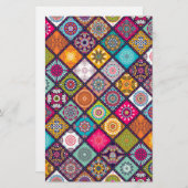Mandala patroon kleurrijk Marokkaans Briefpapier (Voorkant / Achterkant)