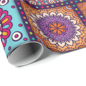 Mandala patroon kleurrijk Marokkaans Cadeaupapier (Rol Hoek)
