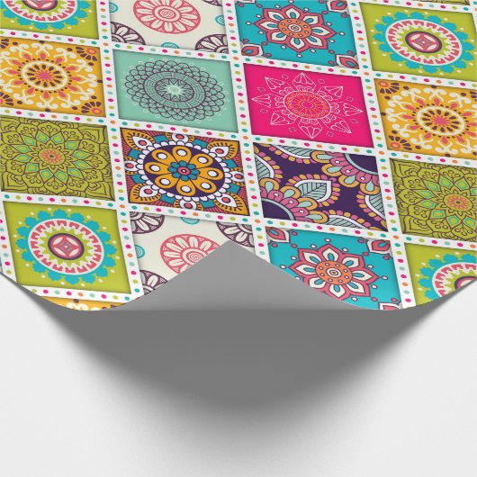 Mandala patroon kleurrijk Marokkaans Cadeaupapier (Hoek)