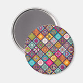 Mandala patroon kleurrijk Marokkaans Magneet (Voorkant / Achterkant)