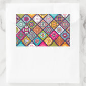 Mandala patroon kleurrijk Marokkaans Rechthoekige Sticker (Tas)