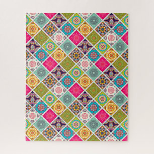 Mandala patroon kleurrijke etnische Marokkaanse Legpuzzel