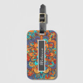 Mandala patroon kleurrijke Marokkaanse naam Bagagelabel (Voorkant (verticaal))
