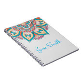 Mandala patroon kleurrijke Marokkaanse naam Notitieboek (Rechterzijde)