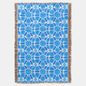 Mandala patroon, kobalt blauw, turquoise en wit deken (Voorkant Verticaal)