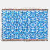 Mandala patroon, kobalt blauw, turquoise en wit deken (Voorkant)