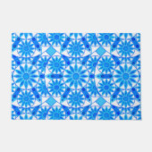Mandala patroon, kobalt blauw, turquoise en wit deurmat (Voorkant)