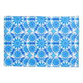 Mandala patroon, kobalt blauw, turquoise en wit kussensloop (Achterkant)