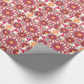 Mandala patroon, koraal, perzik, wit en grijs cadeaupapier (Hoek)