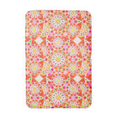 Mandala patroon, koraalrood, roze, goud badmat (Voorkant Verticaal)