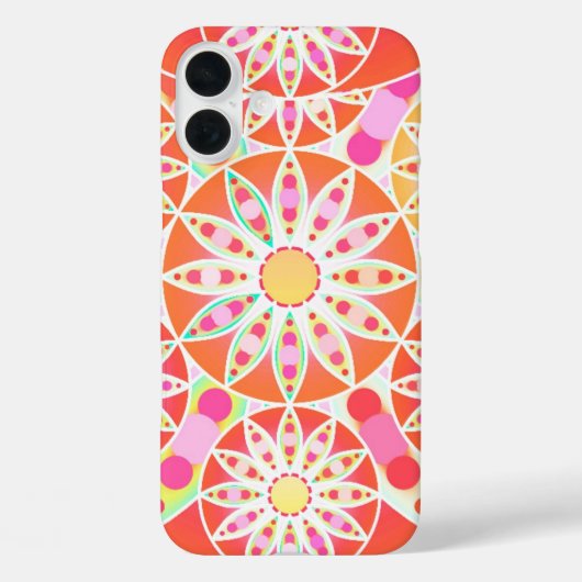 Mandala patroon, koraalrood, roze, goud Case-Mate iPhone case (Achterkant)