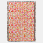Mandala patroon, koraalrood, roze, goud deken (Voorkant Verticaal)