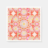 Mandala patroon, koraalrood, roze, goud
