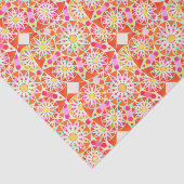 Mandala patroon, koraalrood, roze, goud tissuepapier (Detail)