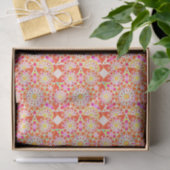 Mandala patroon, koraalrood, roze, goud tissuepapier (Geschenk)