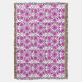 Mandala patroon, lavendel, roze, felroze, wit deken (Voorkant Verticaal)