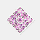 Mandala patroon, lavendel, roze, heet roze, wit servet (Hoek)