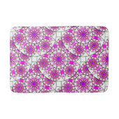 Mandala patroon, lavendel, roze, warm roze, wit badmat (Voorkant)