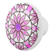Mandala patroon, lavendel, roze, warm roze, wit keramische knop (Rechts)