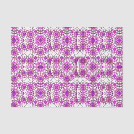 Mandala patroon, lavendel, roze, warm roze, wit tissuepapier (Voorkant)