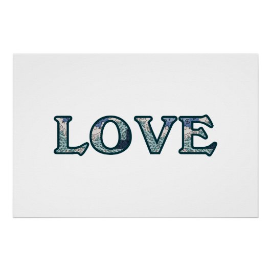 Mandala Patroon LIEFDE Typografie Perfect Poster (Voorkant)