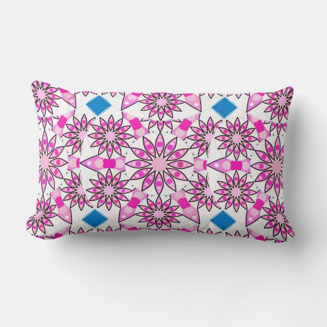 Mandala patroon, roze, hete roze, kussen (Voorkant)