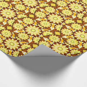 Mandala patroon, schaduwen van bruin en goud cadeaupapier