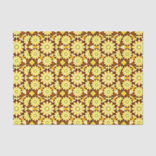 Mandala patroon, schaduwen van bruin en goud tissuepapier