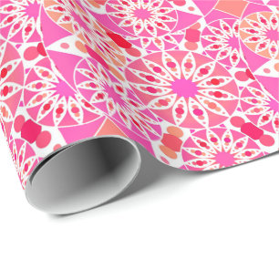 Mandala patroon, schaduwen van roze en koraal cadeaupapier