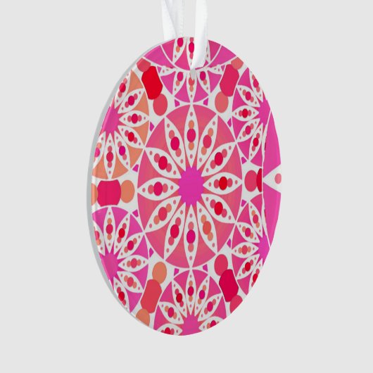 Mandala patroon, schaduwen van roze en koraal ornament (voorkant)