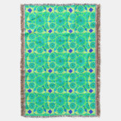 Mandala patroon, turquoise, blauw, kalkgroen deken (Voorkant Verticaal)